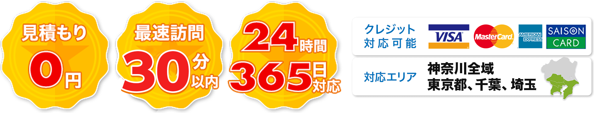 見積もり280円 最速訪問30分以内 24時間365日対応 神奈川全域、東京、千葉、埼玉対応
